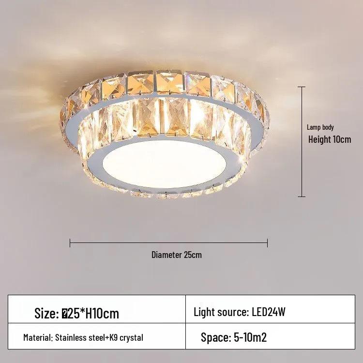 Modern LED Crystal Ceiling Light for Hallway or Corridor