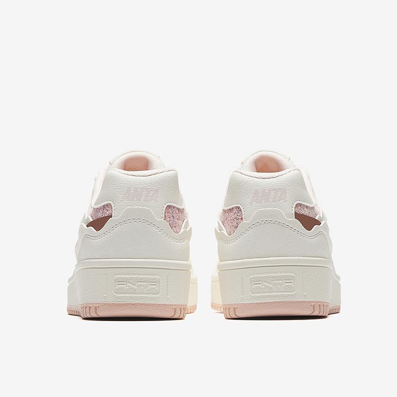 Anta Kids Trendy Comfortable Versatile Non-Slip Wear-Resistant Breathable Low-Top Casual Shoes Kids sneaker Ivory-White Light-Pink A22518005-2