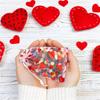 20pcs Valentine's Day Red Love Heart Organza Bags Wedding Party Gift Candy Drawstring Bag Jewellery Pouches Display Decoration