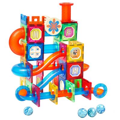 MAGBLOCK 122-teiliges Magnetspielzeug, Rohre, Murmeln, Glaskugeln, Lernspielzeug für Kinder, Jungen und Mädchen, Geburtstagsgeschenke, Weihnachten