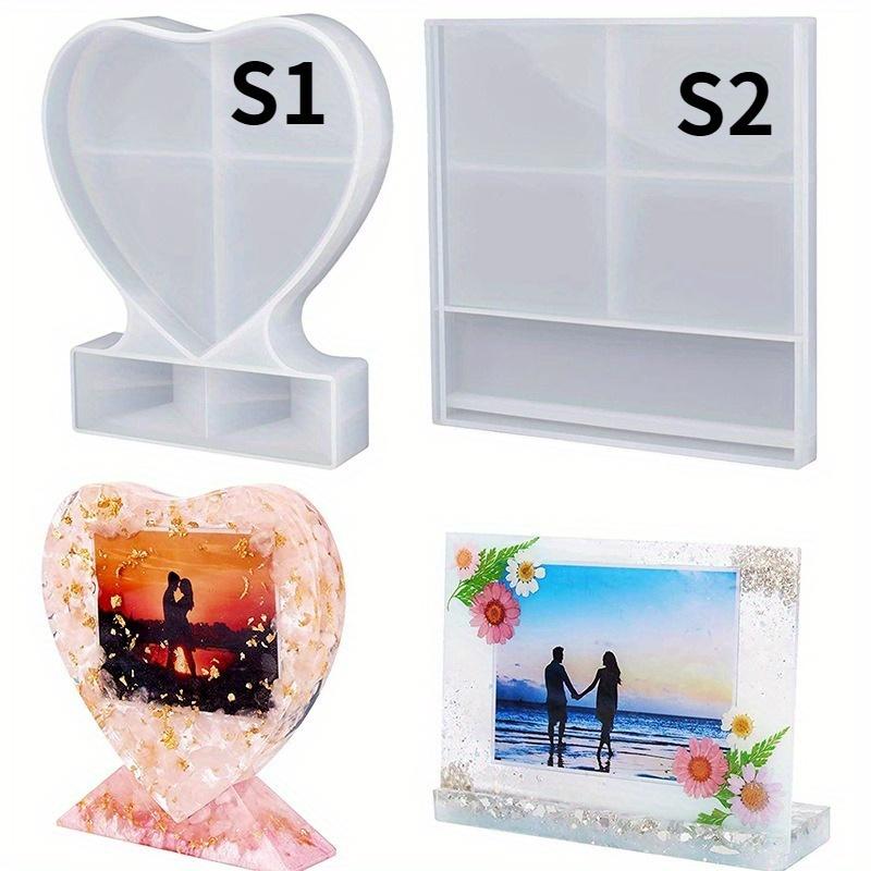 Love Heart Square Photo Frame Epoxy Mold for DIY Craft Resin Jewelry Making Silicone Mould