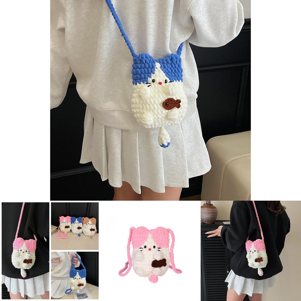 Sweet Girl Wool Weaving Phone Purse With Lightweight Breathability For School And Outings