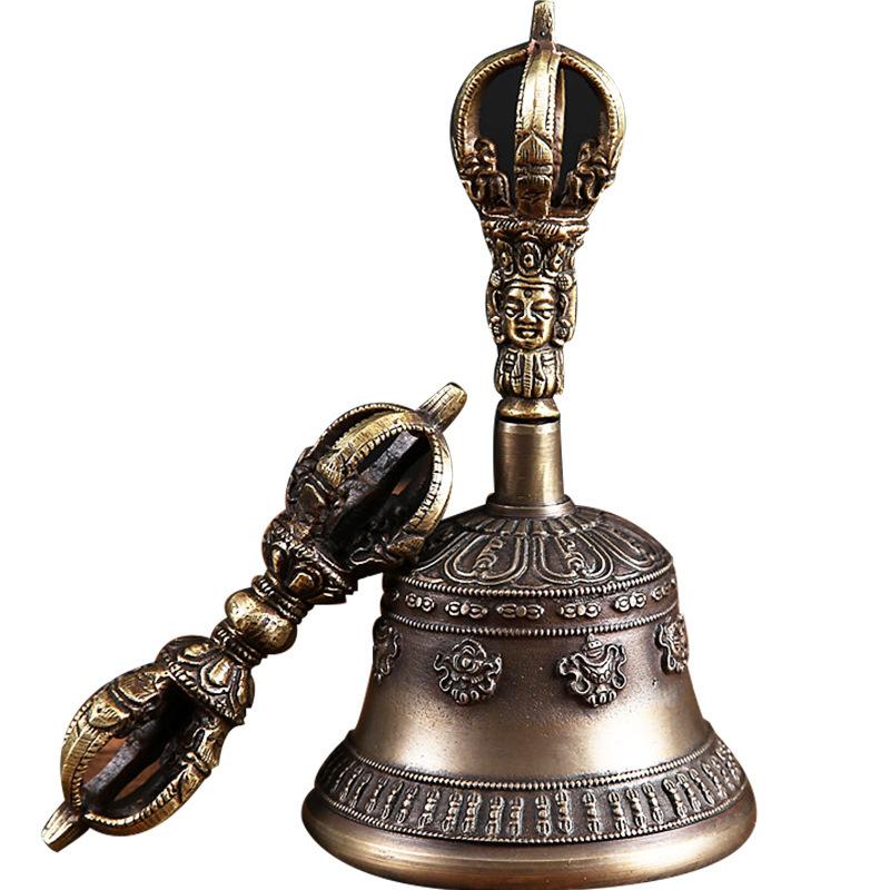 Nepal Bronze Bell Ethereal Sound Tibetan Buddhist Temple Vajra Bell Dorje Wholesale
