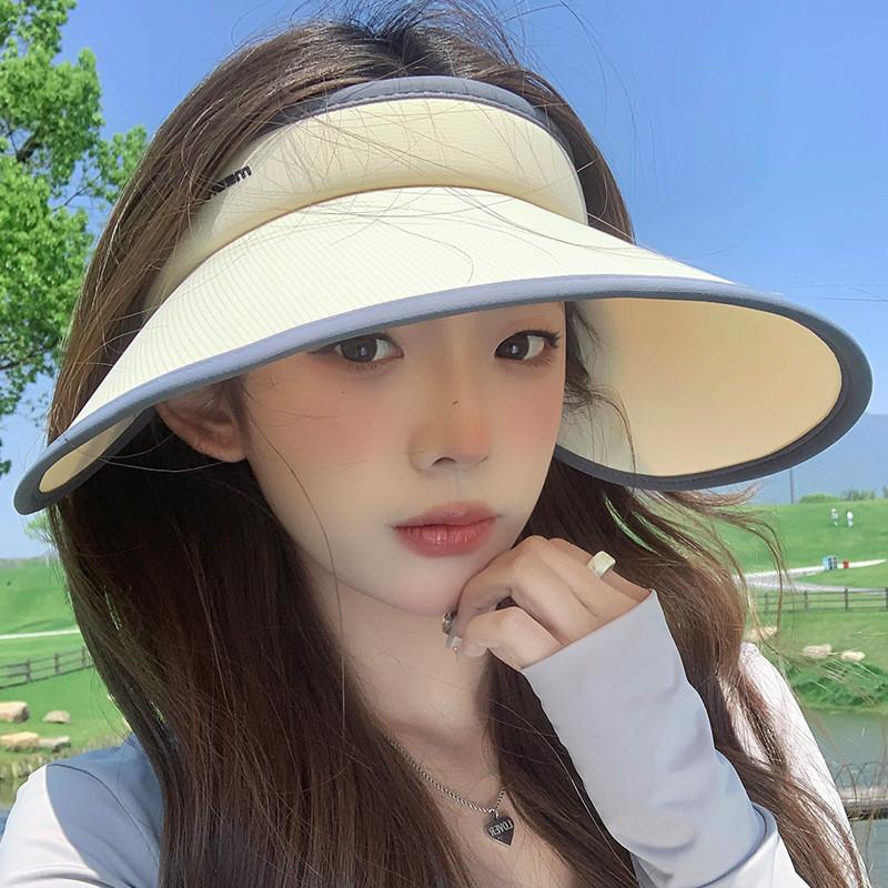 

Double Layer Ice Silk Sun Hat For Women Stylish Summer Uv Protection Wide Brim Beige