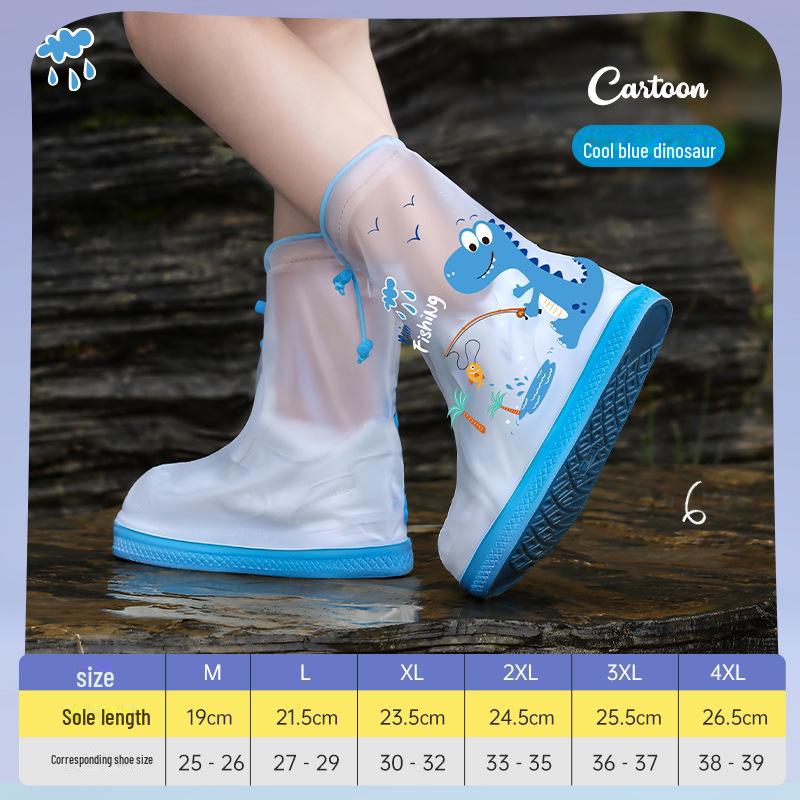 

Детские водонепроницаемые нескользящие чехлы на сапоги Beimei для мальчиков и девочек — прочные и плотные, идеально подходят для дождливых дней. L (27-29)