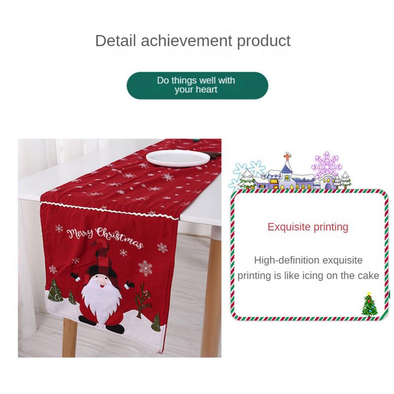 Linen Christmas Table Runner Snowman Xmas Tree Home Dining Table Cover Tablecloth 2024 Navidad Noel Christmas Decorations 2025