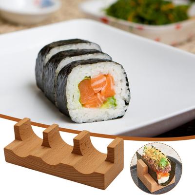 Wooden Sushi Taco Holder U-shaped Sushi Rack Sashimi Plate Sushi Hand Roll Holder Practical Serving Tray