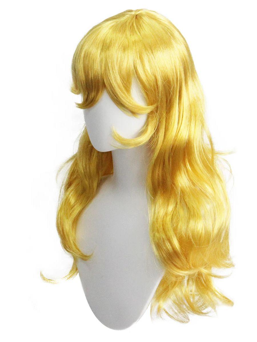

Princess Biki Anime Character Golden Yellow Long Curly Hair Synthetic Wig Chemical Fiber for Party Festival Daily Wear