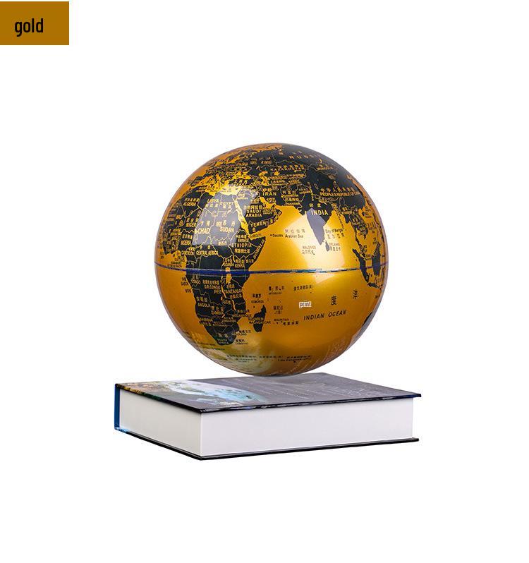 HD 8-Inch Magnetic Levitation Globe Ornament - Gold