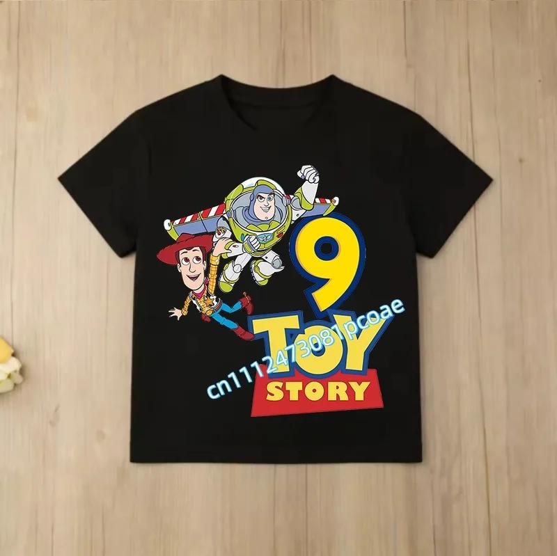 Toy Story Number 29 Tshirt Kawaii Birthday Tee Shirts Anime Figure Woody Buzz Lightyear Clothes Kid Girl Boy Short Sleeve Tops