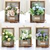 Wooden Faux Flowers Wall Decor 3D Imitation Flowers Decoration Hydrangea Wall Decor  Home