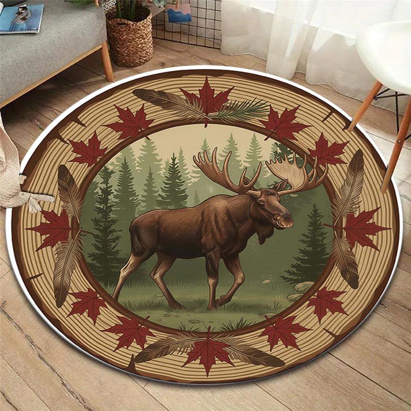 Stumpanimals Round Area Rug,Carpet Rug for Living Room Bedroom Sofa Playroom Decor,Non slip Floor Mat