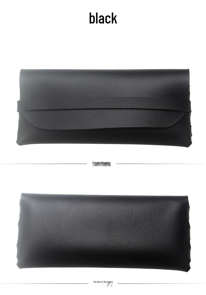 2021 Trendy Soft Leather Sunglasses Case - Korean Style Internet Celebrity Edition чёрный