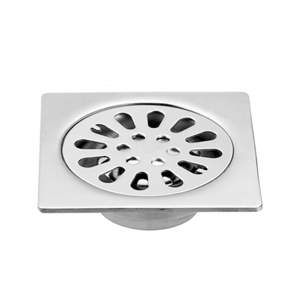 12x12cm Floor Drain Stainless Steel Square Bathroom Waste Gate Shower Drainer Floor Drain