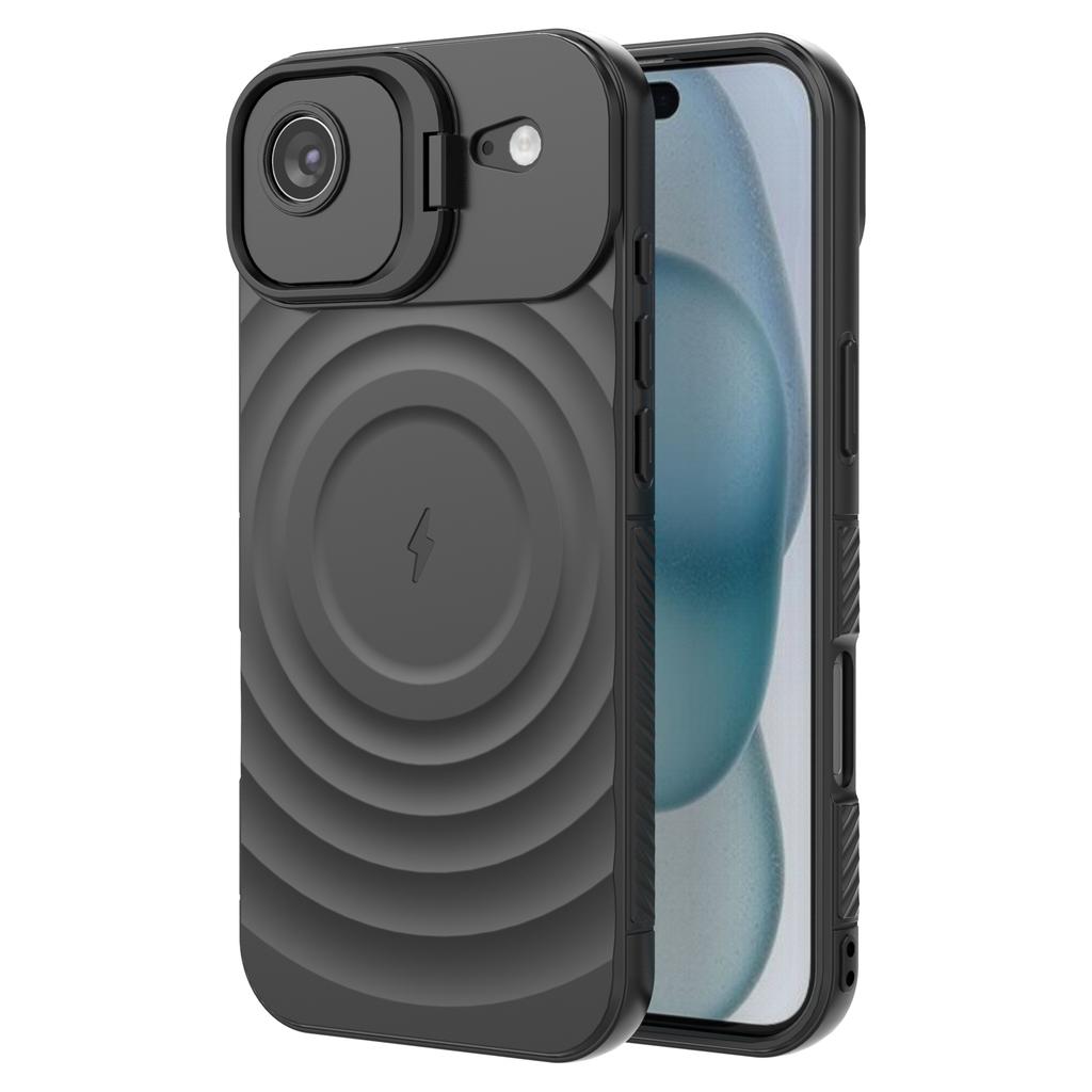 For iPhone 17 Air Case Compatible with MagSafe PC Kickstand Ripple Texture TPU Phone Cover