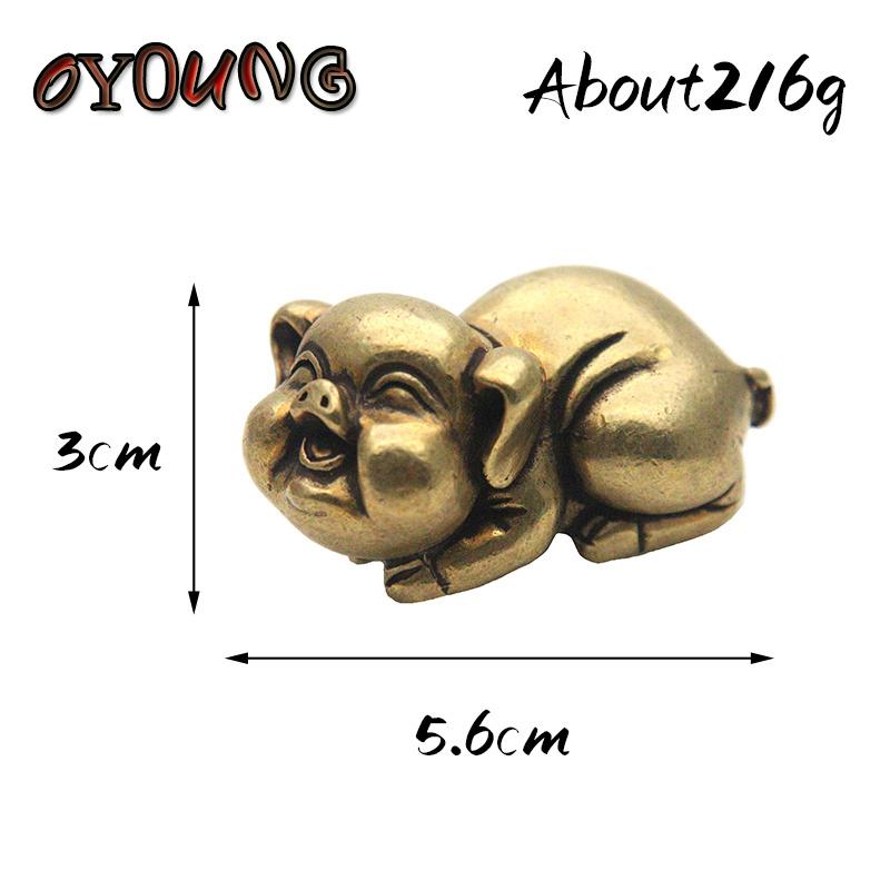 Solid Copper Pig Small Statue Ornaments Lucky Animal Home Decor For Living Room Antique Brass Figurine Office Desk Car Decoratin