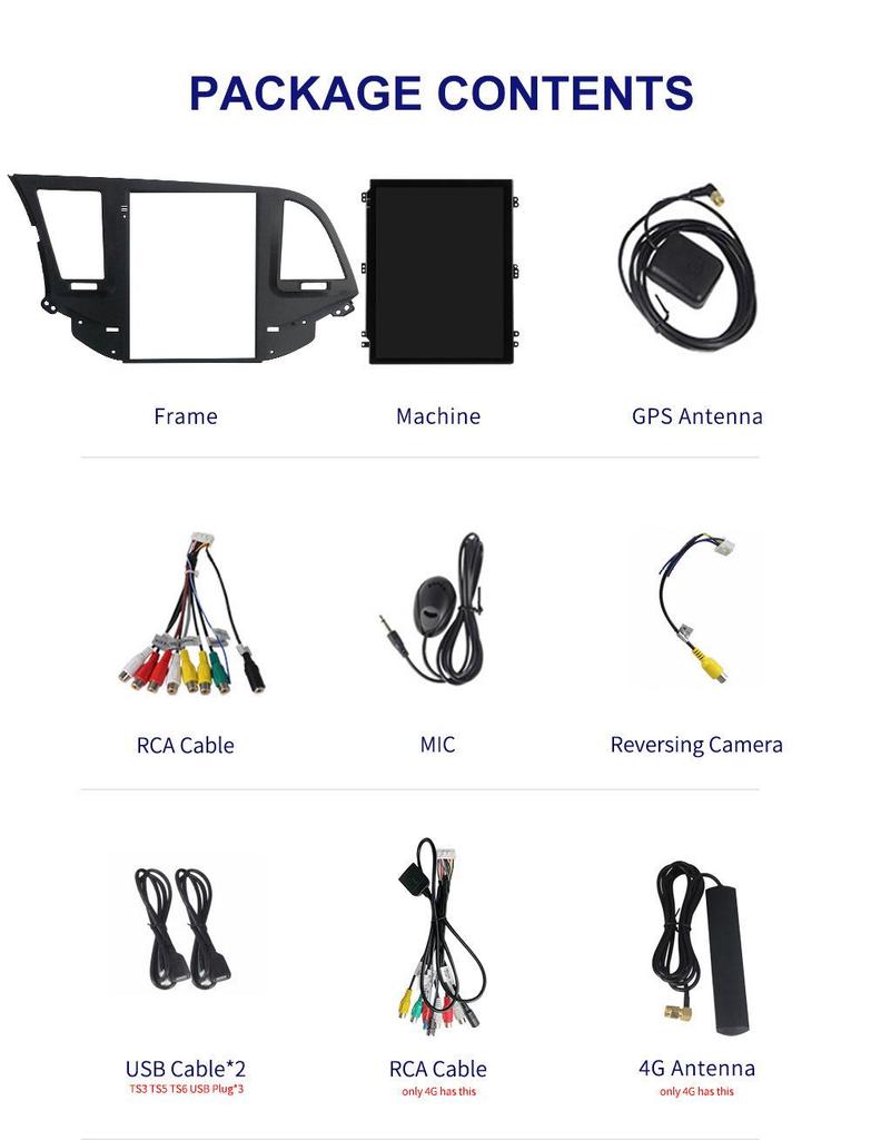 Hyundai Elantra 2015-2019 Vertical Screen Android Navigation System with Reversing Camera.