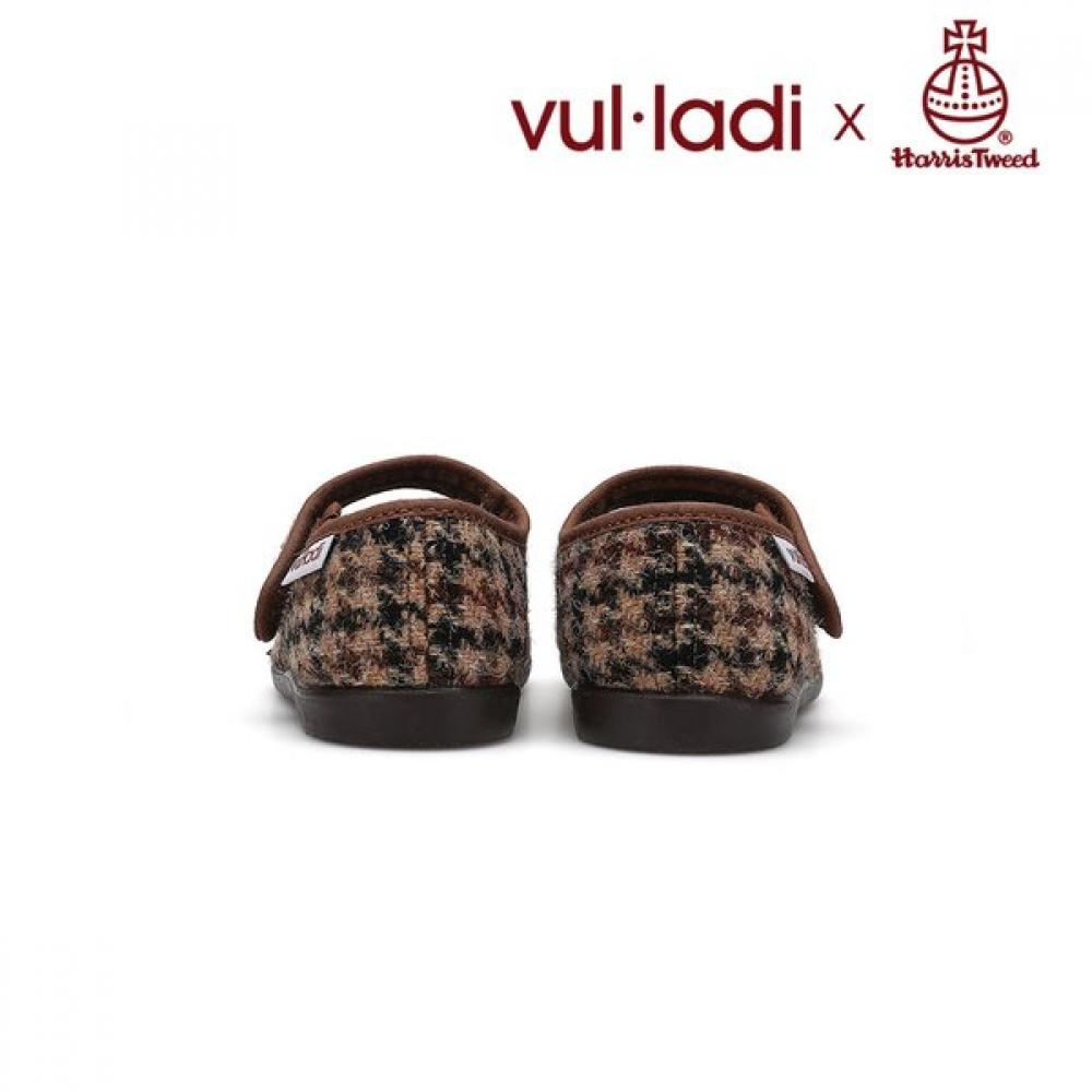 Vulladi X Harrystweed Mary Jane Girls Shoes Houndstooth Brown 4131