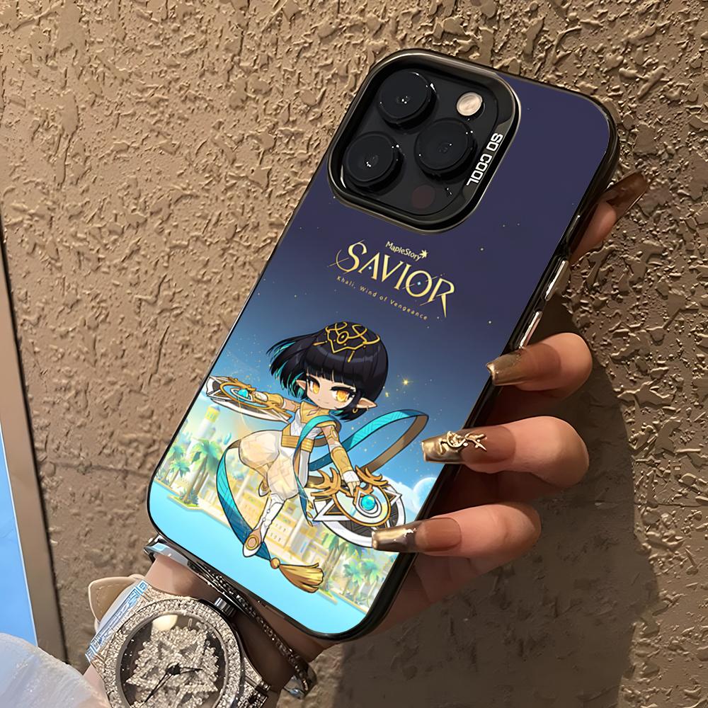 MapleStory Phone Case For 17 Air IPhone 16 Pro Max 15 Pro 14 Plus 12 13 X XS Max 11 Pro Colorful Silver Cover