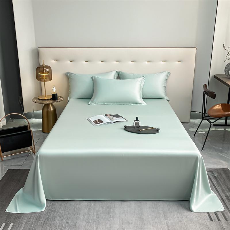 Popular 100% Cotton Sateen Bed Sheet Set - Solid Color, Long Staple Cotton, Single/Double Sizes, Three-Piece Collection