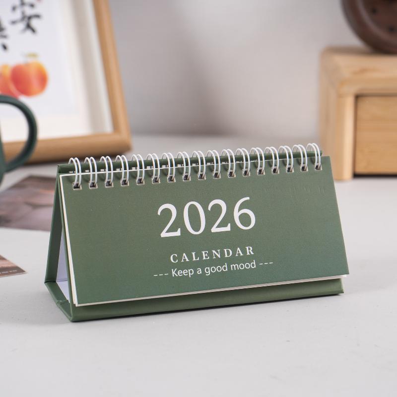 2026 Simple Style English Mini Desk Calendar Desktop Display Solid Color Portable Small Desk Calendar Desktop Decoration