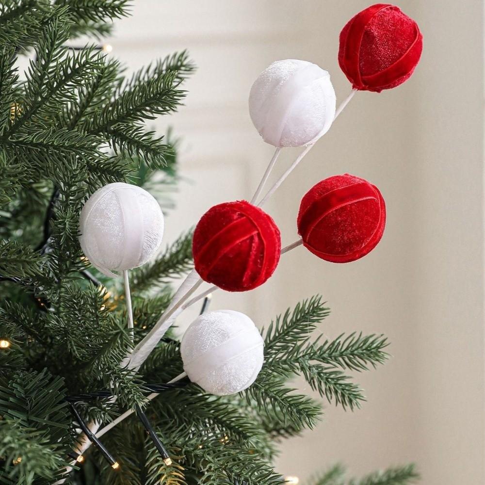 Flocking Lollipop Christmas Foam Ball Simulated Flower Arrangement Christmas Flowers Xmas Tree Decorations