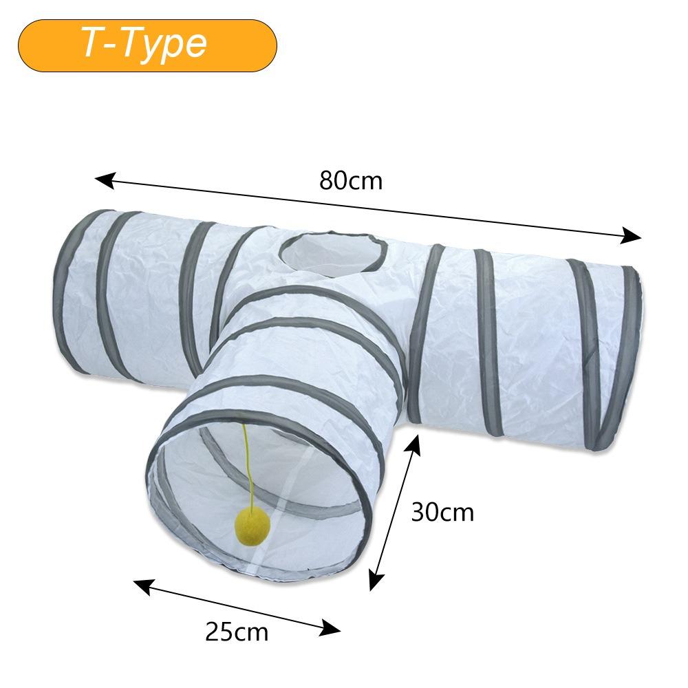 Portable Polyester+Steel Wire Cat Tunnel Tube Foldable Breathable Cat Maze Tunnel Training Interactive Pet Fun Play Toy Rabbit