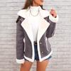 New Winter Women's Fashion Lapel Fleece Jacket, Warm Casual Thickened Outerwear Coat for Crossbody