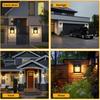 Warm Light Porch Lights, Solar Wall Lights Outdoor, Wall Porch Light Motion Sensor with 3 Lighting Modes, Outdoor Wall Lights for Garage Shed Door Yar