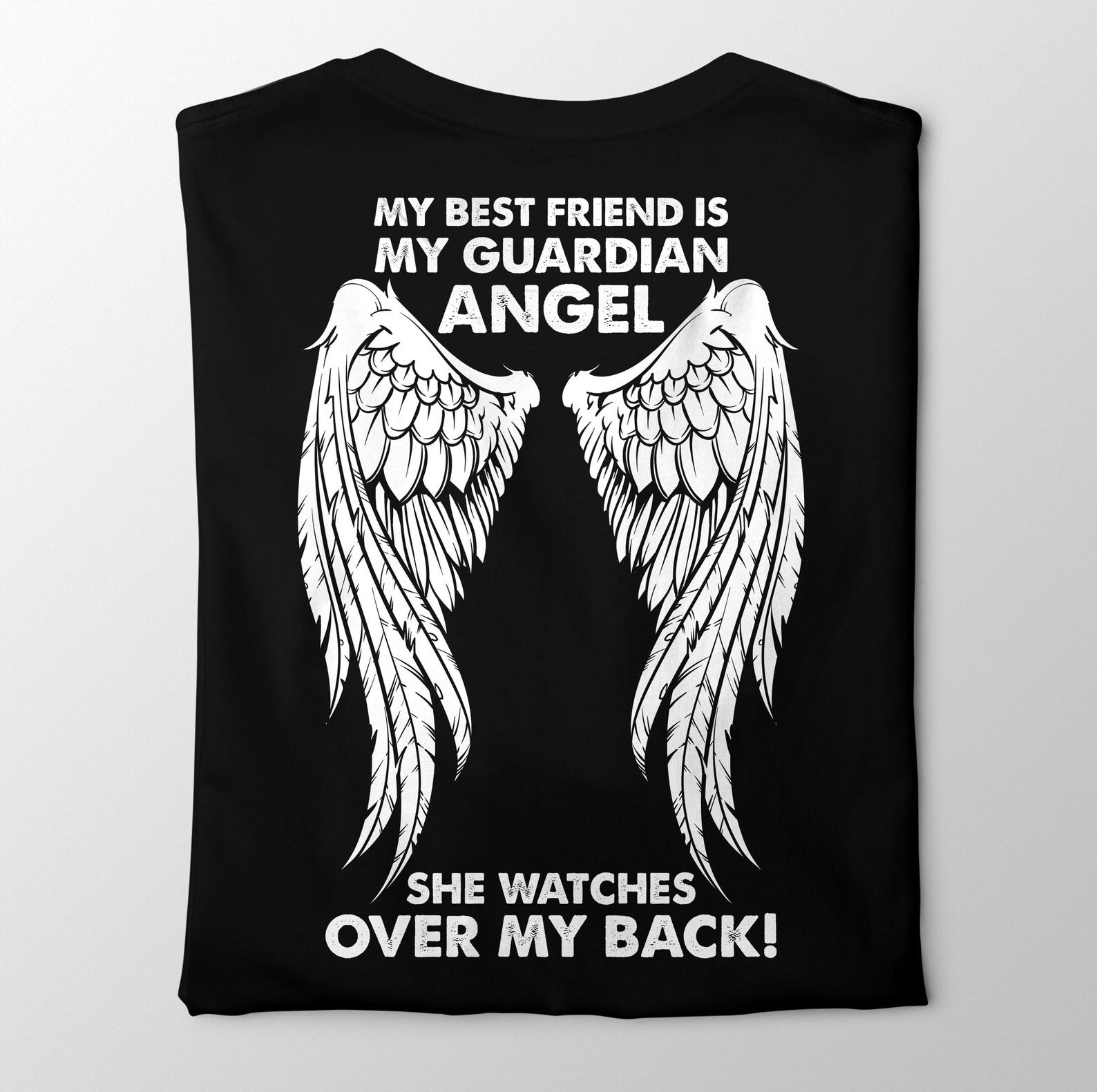 Guardian Angel Best Friend Memorial T-Shirt, Angel Wings Tribute 4XL