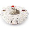 Meowzaar Cat Long Soft and Christmas Pattern Donut-Shaped Tunnel, Bed, Fluffy, Toy Direct from Japan