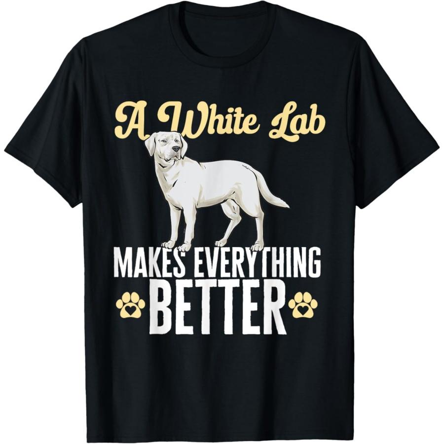 Белая лаборатория делает все лучше Футболка с белым лабрадором-ретривером XXXXXL чёрный