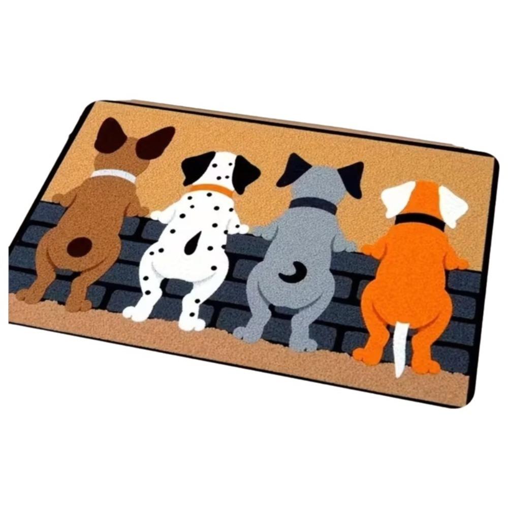 

Wear-resistant Door Mats Cartoon Dog Pattern Home Decoration Mat Carpet Rug Bedrooms 19.69x31.50 in-Crystal Velvet