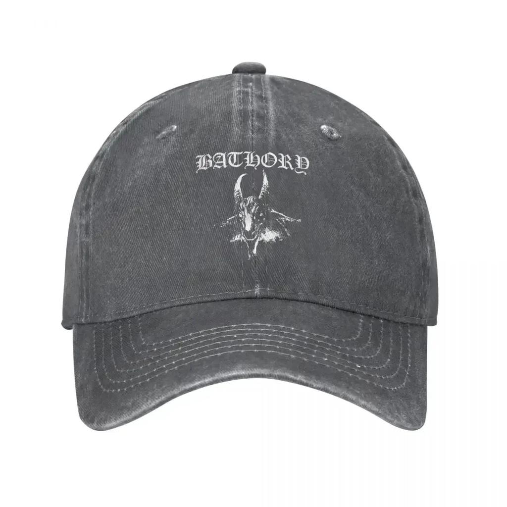 Classic Bathory Original Logo Goat Baseball Cap Men Women Distressed Washed Snapback Hat Outdoor Running Golf Hats Cap