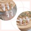 24 Pieces Almond Press On Nail French Style Artificial Nail with Glossy Star Moon Sun Design for Women and Girls