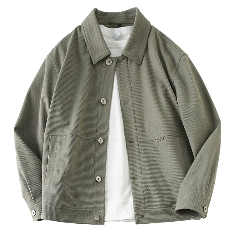 Japanese Style Overalls Men's Windproof Polo Collar Jacket Spring and Autumn Retro Trendy American Casual