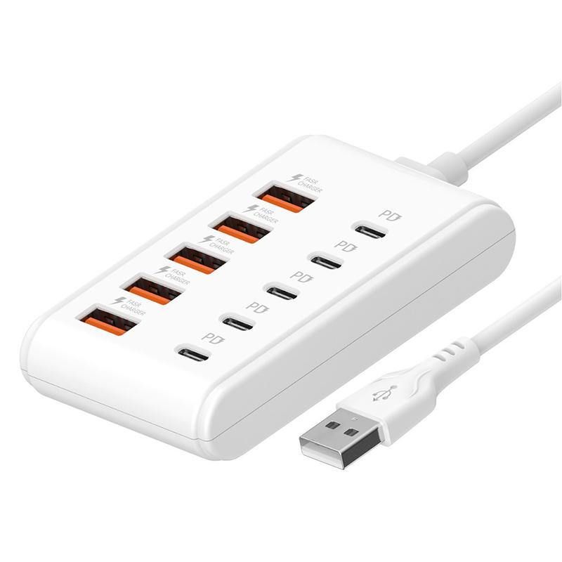 2026 New 10-in-1 Multi-Function Power Strip Multi Port Type-C & USB Fast Charging Station with 4 USB Ports Desktop Hub