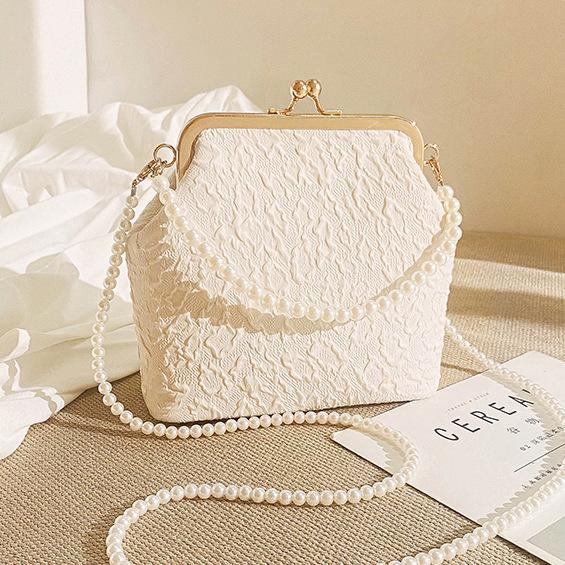 2026 Wolken Qipao Perlenketten Crossbody Tasche Japanischer Kussverschluss Kosmetiktasche Modische Damen Handtasche