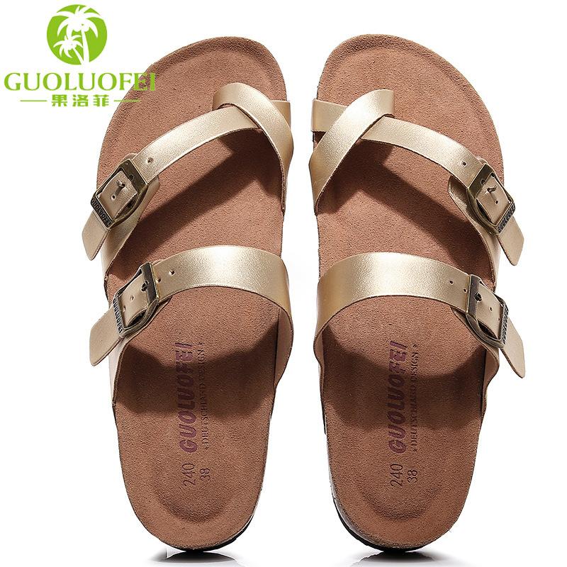 flat cork sandals shoes woman summer  trend cross strap Flip flops Ladies shoes on sale