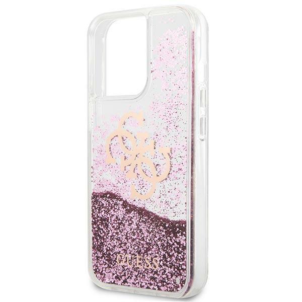 Etui do iPhone 13 Pro Max Guess Big Liquid Glitter Różowe