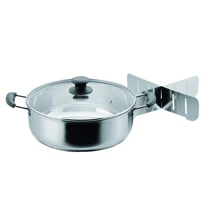 Pot à Oden en Acier Inoxydable Pearl Metal Warakuan avec Couvercle en Verre 26cm avec Séparateurs HB-5430