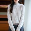 Women's Heavyweight Thickened Wool Sweater - Half-High Neck Cable Knit Autumn Winter Warm Loose Fit Knitwear, 100% Wool.