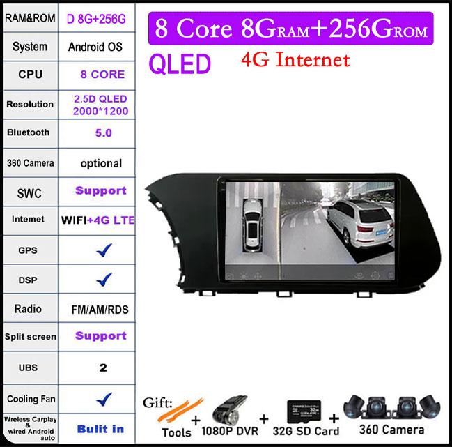 9 Lnch Android 14 For Hyundai I20 2021 -2022 Car Radio Player GPS Navigation Multimedia Stereo 4G LET