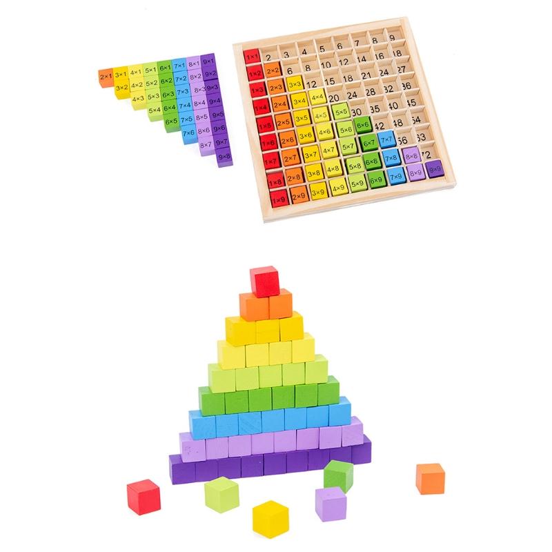 Montessori Educational Wooden Math Toys For Kids Children Baby Toys 99 Multiplication Table Math Arithmetic Teaching Aids