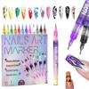 12-Color Waterproof Nail Art Graffiti Pen 0.5mm Quick-Drying Nail Painting Marker