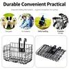Bike Basket, Heavy-Duty Metal Wire Bicycle Basket with Hooks, Quick Install, Rust-Resistant, Large Capacity for Grocery Shopping Pets Daily Commuting