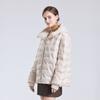 Autumn and winter new fashion hooded pressure glue fashion threaded cuffs white duck down jacket women's short coat tide