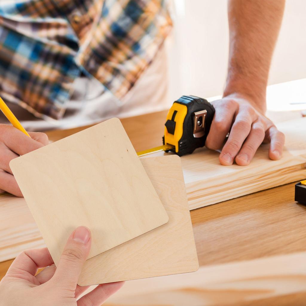 10 Pcs Hand Painted Wood Panel DIY Wooden Plank Slices for Crafts Laser Cutting