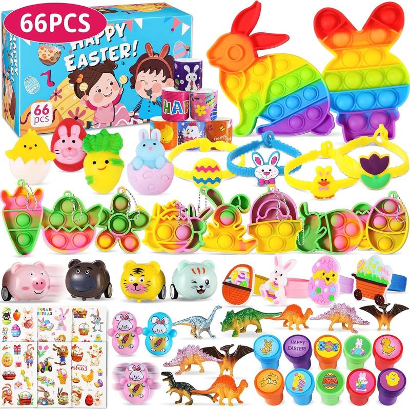 36/48/66 Pack Colorful  Prefilled Easter Eggs with Fidget Toys For Easter Egg Hunt