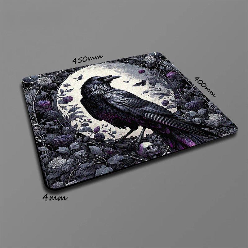 Mousepad E-Sports Mouse Pad Gothic Floral Crow Control Version Rough Surface Gaming Decor Rug Carpet for Mouse Playmat Mouse Mat